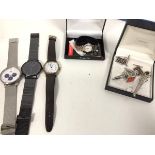 A collection of gentlemen's wristwatches including one marked Danish Design Affute and Timex and a