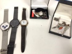 A collection of gentlemen's wristwatches including one marked Danish Design Affute and Timex and a