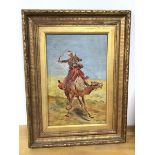 A. Dewar, Man Riding in Desert, signed and dated 18.. (44cm x 28cm)