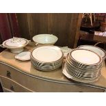 A Burleighware part dinner service including sixteen dinner plates (25cm), two tureens, one