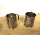 A late 19thc Birmingham silver Christening mug and a late 19thc London silver Christening mug (