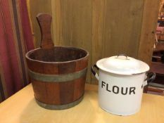 A late 19thc/early 20thc pail with vertical handle (including handle: 36cm x 26cm) and an