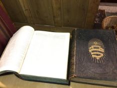Two holy bibles, one entitled The Self Interpreting Bible, by John Brown, the other, by same