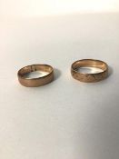 Two 9ct gold wedding bands (P and N) (combined: 3.3g)