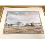 Elinor Dempster, Bass Rock, watercolour, signed bottom right (26cm x 37cm)