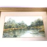 Maureen Gove, Autumn Scene, watercolour, signed bottom left (30cm x 54cm)