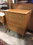 A mid century teak chest of drawers, bears AC Handcraft Quality Furniture stamp to interior,