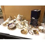 A mixed lot of Royal Crown Derby, various designs and dates, including coffee pot (22cm), two posy