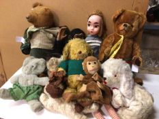 A collection of vintage stuffed toys including Childs Play toys by Deans Child Play, stuffed