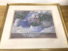 A modern reproduction print, Still Life with Flowers (23cm x 30cm)