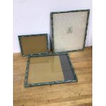 Three Normill photograph frames, 1930s, with painted frames (two largest: 29cm x 24cm, smaller: 14cm