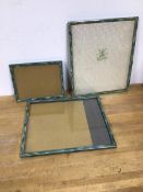 Three Normill photograph frames, 1930s, with painted frames (two largest: 29cm x 24cm, smaller: 14cm