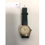 A gentleman's Ebel wristwatch, on green leather strap (face: 3.5cm)