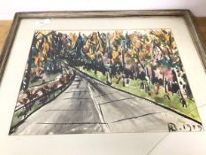 H.B., Avenue of Trees, watercolour, initialled and dated 1959 bottom right (35cm x 46cm), glass a/f