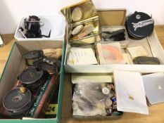 Fishing interest: including a collection of fishing reels including a Hardy's Uniqua reel (7.5cm), a