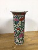 A modern Chinese famille rose spill vase with flared rim (30cm)