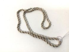 A fancy link necklace of silver entwined with gold chain, stamped Tiffany & Co. and 925 and 750 (