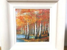 Inam, Autumn Adventure, limited edition print no. 33/195, hand embellished canvas, paper labels