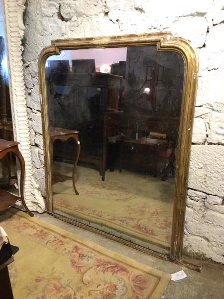 A 19thc overmantel mirror, with moulded gilt frame (143cm x 142cm)