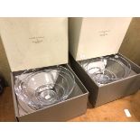 Two Jasper Conran Waterford Crystal Aura Statement bowls of circular tapering form, on foot, with