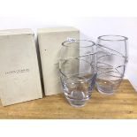 Two similar Jasper Conran vases, one Stuart Crystal, one Waterford, in original boxes, Aurora