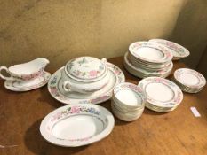 A collection of Royal Worcester Mikado pattern china including an ashet (40cm x 33cm), a tureen,