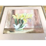 Lavender Malcolm Smith, Still Life with Flowers, watercolour, signed bottom centre (glass a/f) (28cm