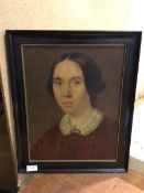 Late 19thc School, Portrait of a Woman, oil (41cm x 31cm)