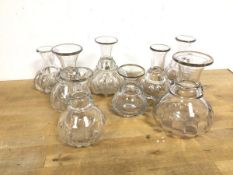 A group of eight Victorian glass toddy measures (largest: 13cm)