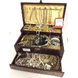 A quantity of costume jewellery including bracelets, necklaces, rings, earrings etc., all