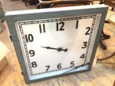 A large decorative wall clock with painted frame, minute hand a/f (77cm x 76cm)