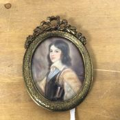An early 20thc watercolour, after Anthony van Dyck, William II, Prince of Orange (7cm x 6cm)