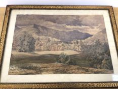 Scottish school, Valley Landscape, watercolour (29cm x 44cm)