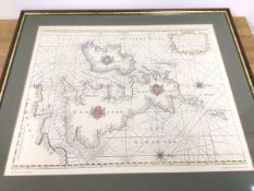 A reproduction of an 18thc map, printed c.1994, depicting the British Isles, orientation is