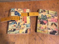 Two vintage children's mathematical puzzles (each: 24cm x 18cm)