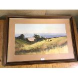 Jonathan Wells, Father and Son Hunting, oil, signed bottom right (39cm x 66cm)