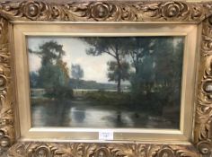 James Coutts Michie A.R.S.A. (Scottish, 1861-1919), River Landscape, signed lower right, oil on