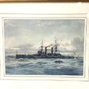 •Frank Watson Wood (British, 1862-1953), HMS Triumph, signed lower right and dated 1905,