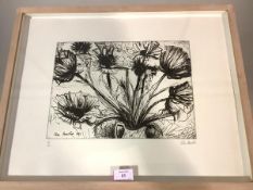 •John Houston O.B.E., R.S.A. (Scottish, 1930-2008), Poppies, etching, 1993, signed in pencil, ed.