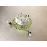 A rare John Walsh Walsh Art Nouveau glass Water Lily posy holder, early 20th century, the gilt-metal