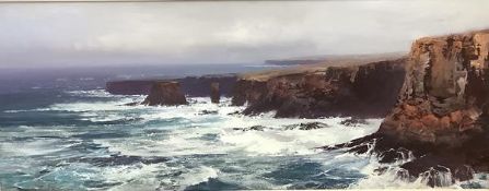 •Robert Simpson (b. 1955), "The Coast at Eshaness, Northmavine, Shetland", signed lower left, oil on