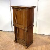 A mahogany pier cabinet in the French Empire taste, late 19th century, the panelled fall front