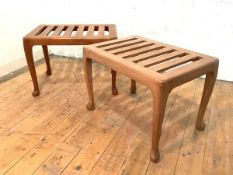 Whytock & Reid of Edinburgh, a pair of limed beech luggage stands, each with slatted rectangular