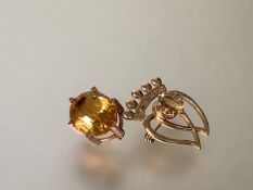 A 9ct gold Luckenbooth brooch, of characteristic form, claw-set with an oval-cut citrine, stamped