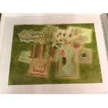 Cynthia Fessets, Abstract Still Life, watercolour, signed bottom left, dated 1974 (53cm x 73cm)