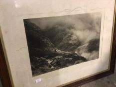 After Peter Graham RA., The Mist Wreath, Glencoe, reproduction print (41cm x 60cm)
