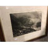 After Peter Graham RA., The Mist Wreath, Glencoe, reproduction print (41cm x 60cm)