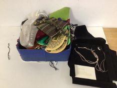 A quantity of costume jewellery including necklaces, earrings, rings etc., also an Ortak silver