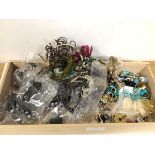 A quantity of costume jewellery including rings, necklaces, pendants, brooches, earrings etc. (a