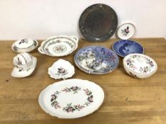 A mixed lot of china including a Royal Worcester Purrfect Friends, a Tweedledee and Tweedledum plate